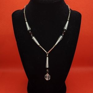 Vintage Simmons Crystal Glass Statement Necklace (S2)